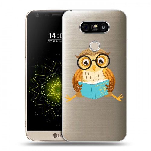 Полупрозрачный дизайнерский пластиковый чехол для LG G5 Прозрачные совы