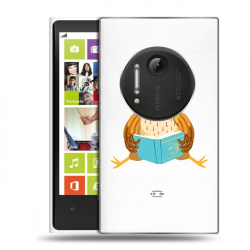 Полупрозрачный дизайнерский пластиковый чехол для Nokia Lumia 1020 Прозрачные совы