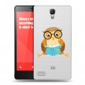 Полупрозрачный дизайнерский пластиковый чехол для Xiaomi RedMi Note Прозрачные совы