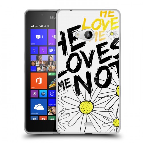 Дизайнерский пластиковый чехол для Microsoft Lumia 540 Ромашковый мир
