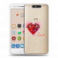 Полупрозрачный дизайнерский пластиковый чехол для ZTE Blade V8 Прозрачные совы