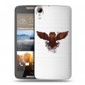 Полупрозрачный дизайнерский силиконовый чехол для HTC Desire 828 Прозрачные совы