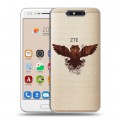 Полупрозрачный дизайнерский пластиковый чехол для ZTE Blade V8 Прозрачные совы