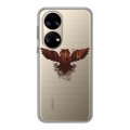 Полупрозрачный дизайнерский силиконовый чехол для Huawei P50 Pro Прозрачные совы