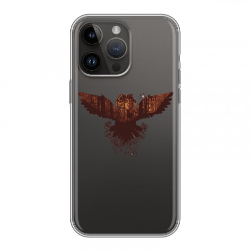 Полупрозрачный дизайнерский силиконовый с усиленными углами чехол для Iphone 14 Pro Max Прозрачные совы
