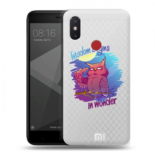 Полупрозрачный дизайнерский пластиковый чехол для Xiaomi Mi8 SE Прозрачные совы