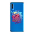 Полупрозрачный дизайнерский пластиковый чехол для Samsung Galaxy A50 Прозрачные совы