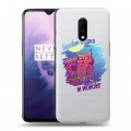 Полупрозрачный дизайнерский пластиковый чехол для OnePlus 7 Прозрачные совы