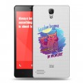 Полупрозрачный дизайнерский силиконовый чехол для Xiaomi RedMi Note Прозрачные совы