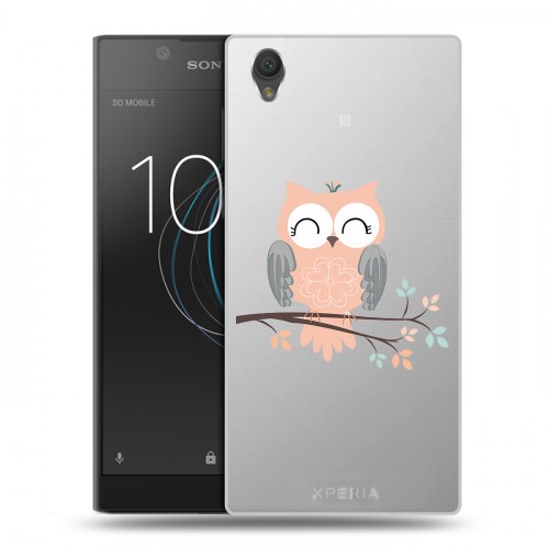 Полупрозрачный дизайнерский пластиковый чехол для Sony Xperia L1 Прозрачные совы