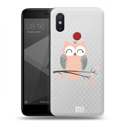 Полупрозрачный дизайнерский пластиковый чехол для Xiaomi Mi8 SE Прозрачные совы