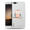 Полупрозрачный дизайнерский пластиковый чехол для Huawei Honor 6 Plus Прозрачные совы