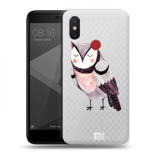 Полупрозрачный дизайнерский пластиковый чехол для Xiaomi Mi8 SE Прозрачные совы