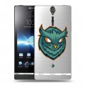 Полупрозрачный дизайнерский пластиковый чехол для Sony Xperia S Прозрачные совы