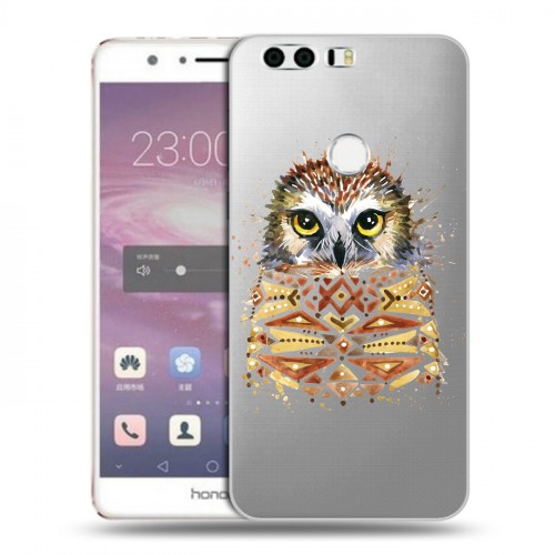 Полупрозрачный дизайнерский пластиковый чехол для Huawei Honor 8 Прозрачные совы