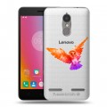 Полупрозрачный дизайнерский пластиковый чехол для Lenovo K6 Прозрачные совы