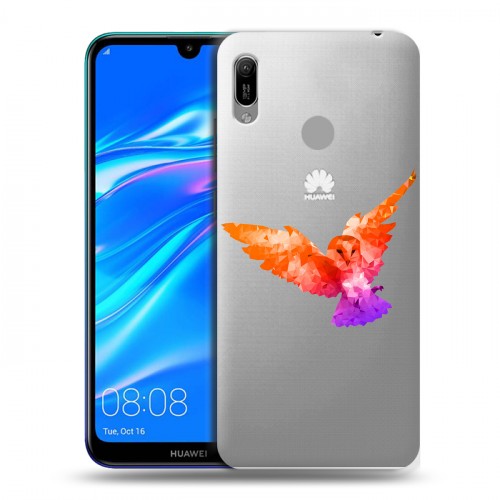 Полупрозрачный дизайнерский пластиковый чехол для Huawei Y6 (2019) Прозрачные совы