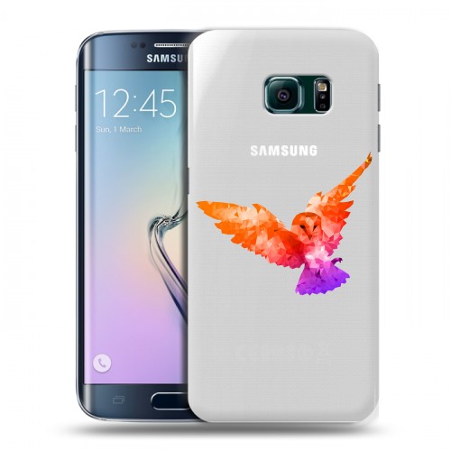 Полупрозрачный дизайнерский пластиковый чехол для Samsung Galaxy S6 Edge Прозрачные совы