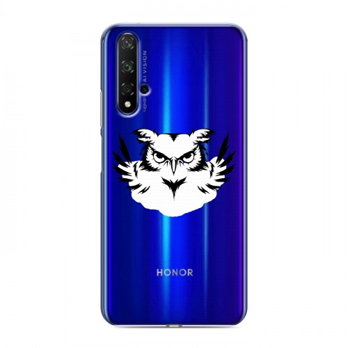 Полупрозрачный дизайнерский пластиковый чехол для Huawei Honor 20 Прозрачные совы