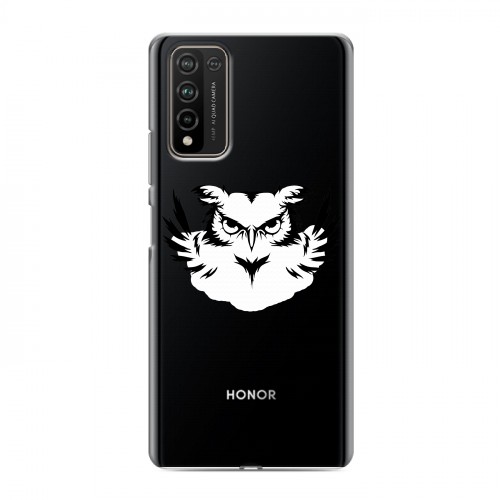 Полупрозрачный дизайнерский пластиковый чехол для Huawei Honor 10X Lite Прозрачные совы