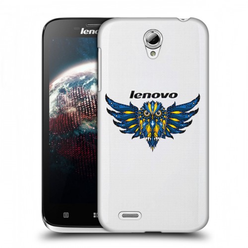 Полупрозрачный дизайнерский пластиковый чехол для Lenovo A859 Ideaphone Прозрачные совы