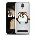Полупрозрачный дизайнерский пластиковый чехол для ASUS ZenFone Go 4.5 Прозрачные совы