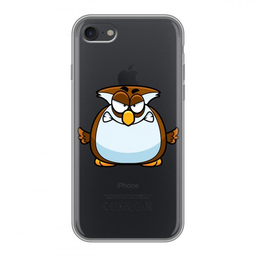 Полупрозрачный дизайнерский силиконовый чехол для Iphone 7 Прозрачные совы
