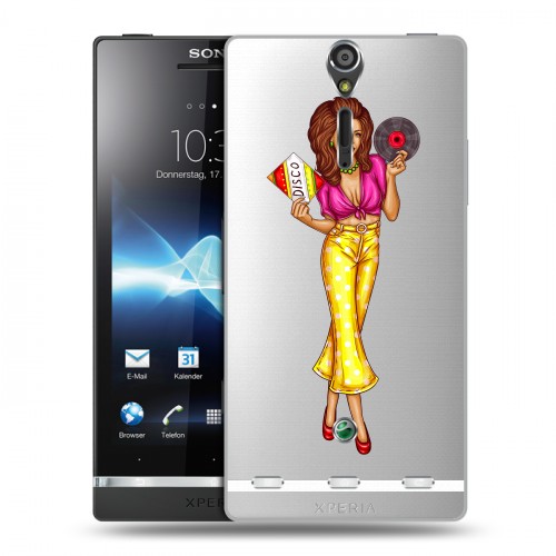 Полупрозрачный дизайнерский пластиковый чехол для Sony Xperia S Прозрачные танцоры 