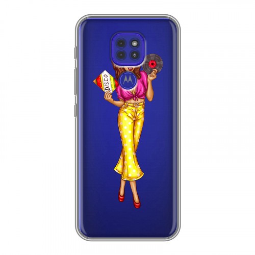 Полупрозрачный дизайнерский силиконовый чехол для Motorola Moto G9 Play Прозрачные танцоры 