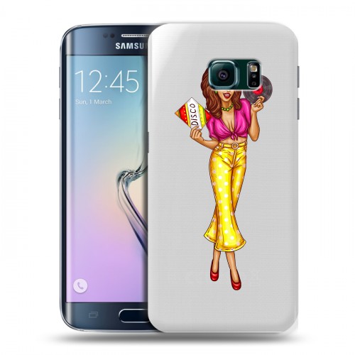 Полупрозрачный дизайнерский пластиковый чехол для Samsung Galaxy S6 Edge Прозрачные танцоры 