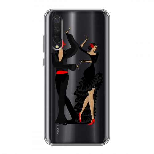 Полупрозрачный дизайнерский силиконовый с усиленными углами чехол для Xiaomi Mi 9 Lite Прозрачные танцоры 