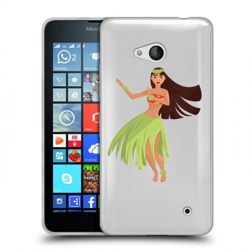 Полупрозрачный дизайнерский пластиковый чехол для Microsoft Lumia 640 Прозрачные танцоры 