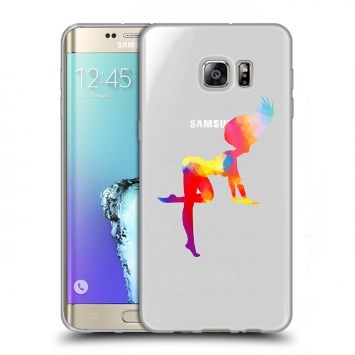 Полупрозрачный дизайнерский пластиковый чехол для Samsung Galaxy S6 Edge Plus Прозрачные танцоры 