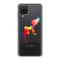 Полупрозрачный дизайнерский пластиковый чехол для Samsung Galaxy A12 Прозрачные танцоры 