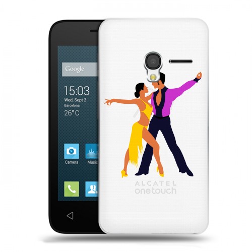 Полупрозрачный дизайнерский пластиковый чехол для Alcatel One Touch Pixi 3 (4.5) Прозрачные танцоры 