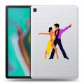 Полупрозрачный дизайнерский пластиковый чехол для Samsung Galaxy Tab S5e Прозрачные танцоры 