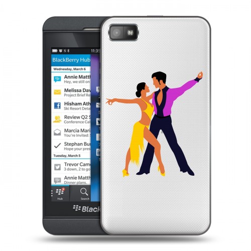 Полупрозрачный дизайнерский пластиковый чехол для BlackBerry Z10 Прозрачные танцоры 