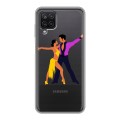 Полупрозрачный дизайнерский силиконовый чехол для Samsung Galaxy A12 Прозрачные танцоры 