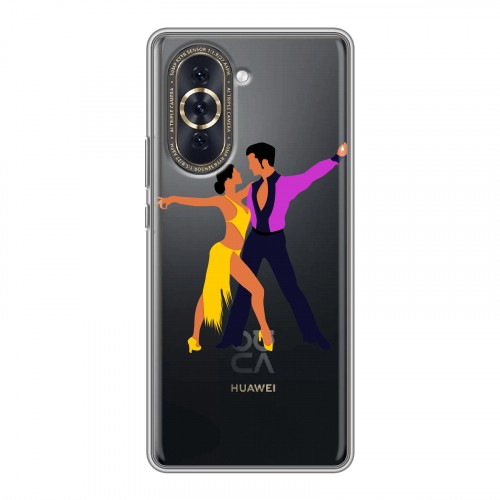 Полупрозрачный дизайнерский силиконовый чехол для Huawei Nova 10 Прозрачные танцоры 