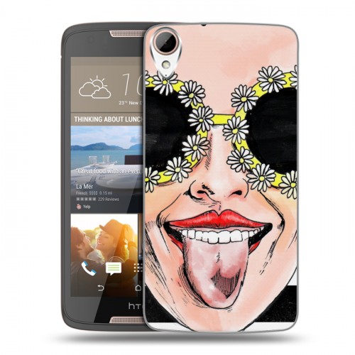Дизайнерский пластиковый чехол для HTC Desire 828 Ромашковый мир