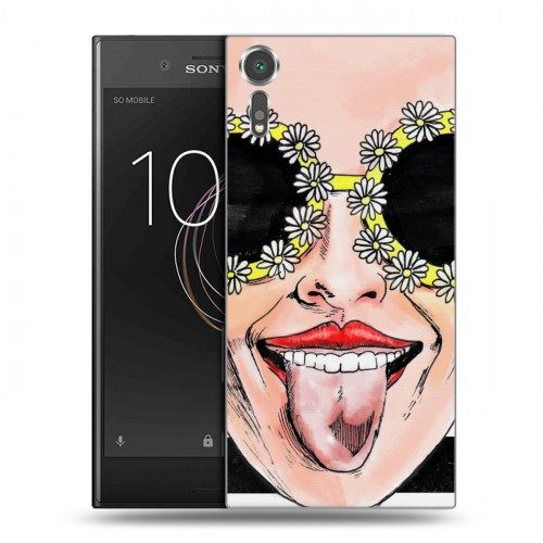 Дизайнерский пластиковый чехол для Sony Xperia XZs Ромашковый мир