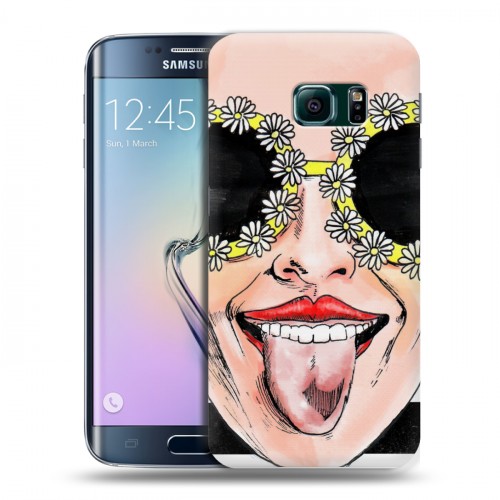 Дизайнерский пластиковый чехол для Samsung Galaxy S6 Edge Ромашковый мир