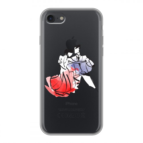 Полупрозрачный дизайнерский силиконовый с усиленными углами чехол для Iphone 7 Прозрачные танцоры 