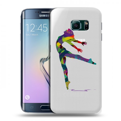 Полупрозрачный дизайнерский пластиковый чехол для Samsung Galaxy S6 Edge Прозрачные танцоры 