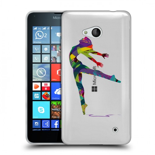 Полупрозрачный дизайнерский пластиковый чехол для Microsoft Lumia 640 Прозрачные танцоры 