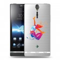 Полупрозрачный дизайнерский пластиковый чехол для Sony Xperia S Прозрачные танцоры 