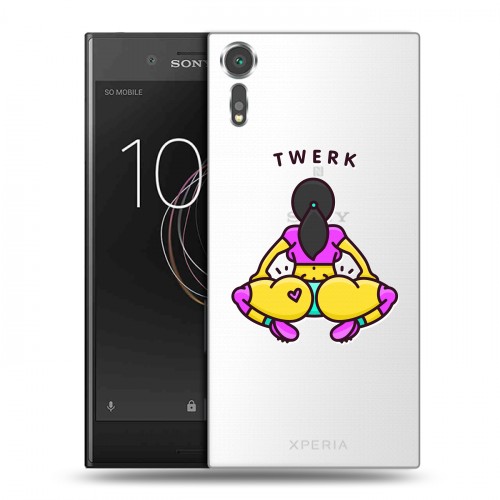 Дизайнерский пластиковый чехол для Sony Xperia XZs Прозрачное тверк