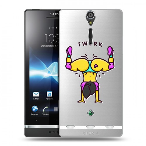 Дизайнерский пластиковый чехол для Sony Xperia S Прозрачное тверк