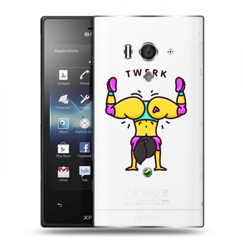 Дизайнерский пластиковый чехол для Sony Xperia acro S Прозрачное тверк