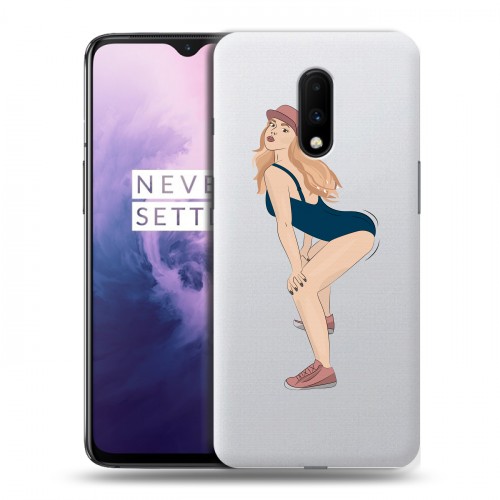 Дизайнерский пластиковый чехол для OnePlus 7 Прозрачное тверк